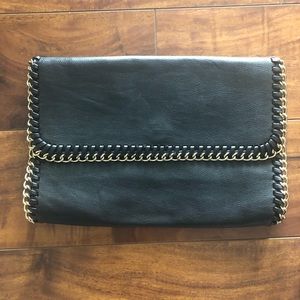 Faux Leather Clutch (Gold Hardware)